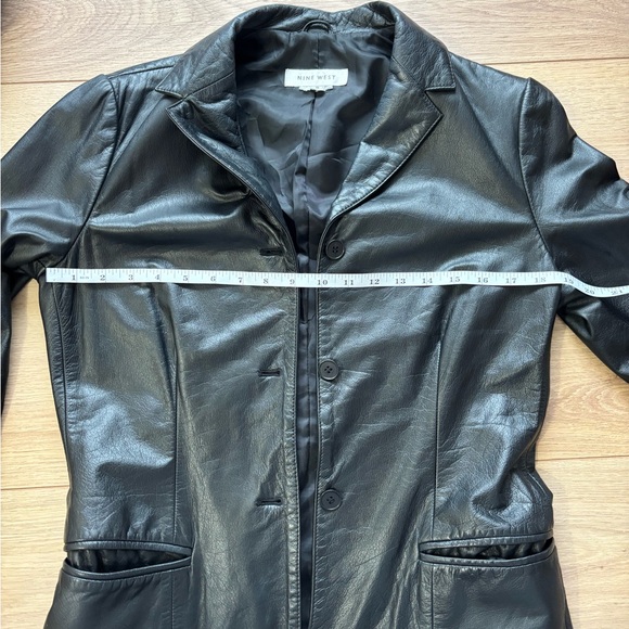 Nine West 100% Genuine Leather Black Blazer Jacket Women’s Size 8 (Medium) - Picture 6 of 8